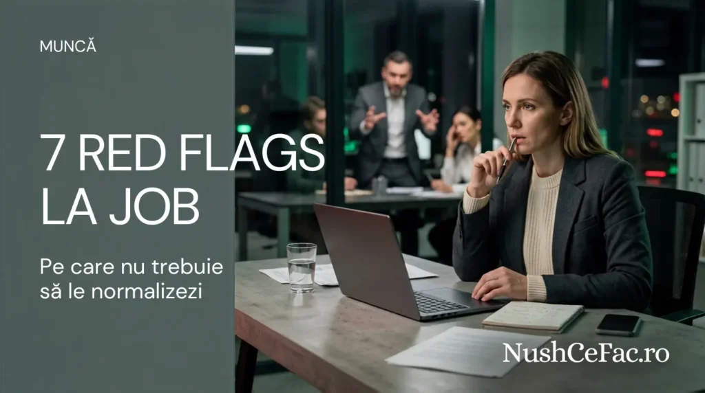 7 red flags la job ilustrate prin tensiune, haos și lipsă de respect la locul de muncă