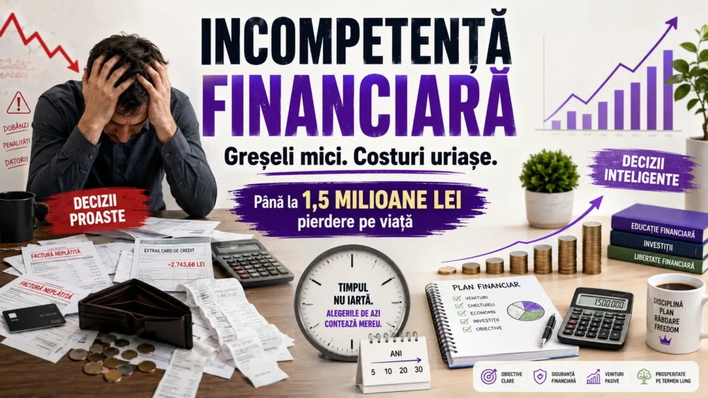 Incompetență financiară ilustrată prin datorii, facturi și decizii financiare greșite