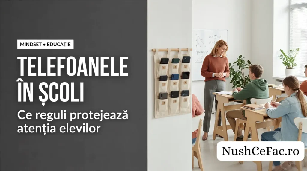 Telefoanele în școli depozitate în timpul orei pentru protejarea atenției elevilor
